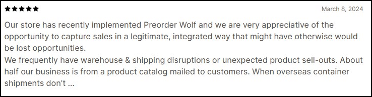 preorder wolf comment