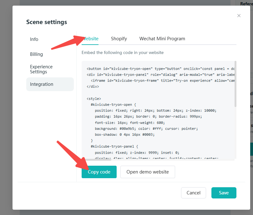 Virtual Try On Ecommerce Web Copy Code
